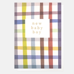 Baby Boy Plaid Greeting Card