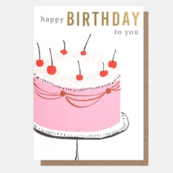 Pink Cake Birthday Card