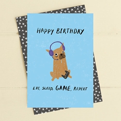 Eat, Sleep, Game Birthday Card