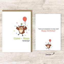 Older and Wiser Birthday Card