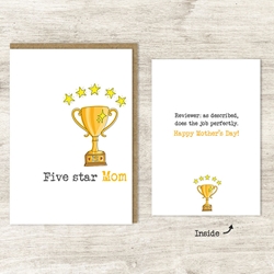 Five Star Mom Mothers Day Card