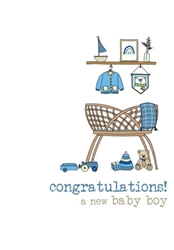 Baby Boy Crib Greeting Card