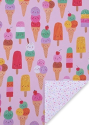 Ice Cream and Sprinkles Double-Sided Sheet Wrap