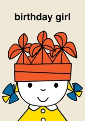 Birthday Girl Hat Miffy Birthday Card