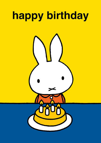 Miffy Yellow Cake Birthday Card