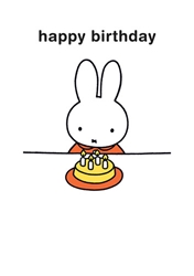 Miffy White Cake Birthday Card