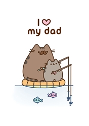 Pusheen Fishing with Dad Fathers Day Card