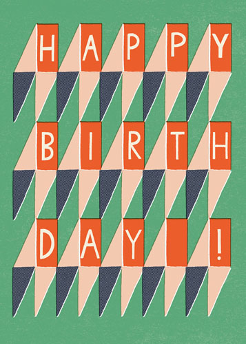 Retro Letter Grid Birthday Card