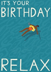 Relaxing Pool Birthday Card