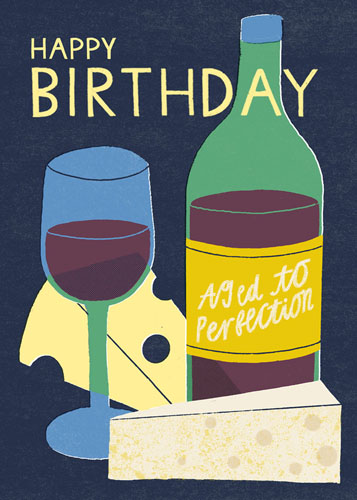 Wine and Cheese Birthday Card