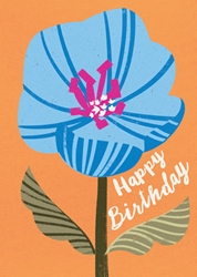 Blue Bloom Birthday Card