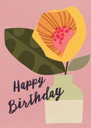 Pink Vase Birthday Card