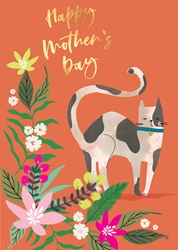 Cat Flower Mothers Day Card