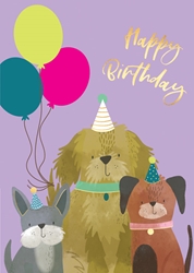 Three Pups Birthday Card