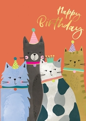 Three Cats Birthday Card