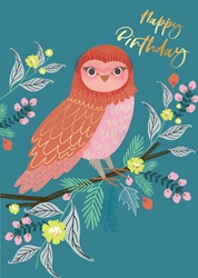 Owl Tree Birthday Card