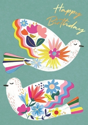 Birthday Doves Greeting Card