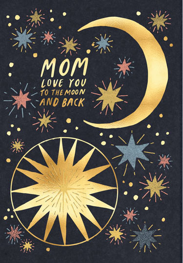 Moon and Back Mother's Day Card