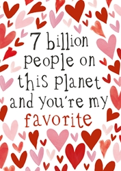 7 Billion People Valentines Day Card