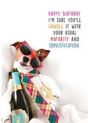 Sophisticated Party Dog Birthday Card