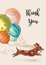 Dog Balloon Thank You card