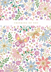 Thinking Of You Flower Greeting Card