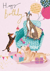 Birthday Party Dogs Greeting Card