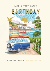 Birthday Vw Bus Greeting Card