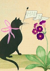 Birthday Black Cat Greeting Card