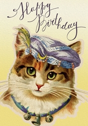 Birthday Cat Hat Greeting Card