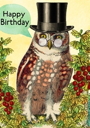 Birthday Owl Greeting Card