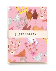 Pink Chickens Blank Notecard Set
