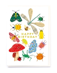 Insects and Mushroom Birthday Card