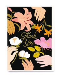 Hands and Flowers Thank You Card