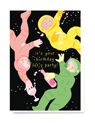 Astronaut Party Birthday Card