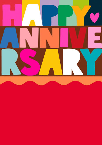 Color Blocks Anniversary Card