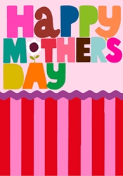 Pink Stripes Mothers Day Card