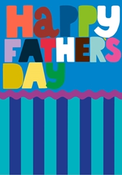 Blue Stripes Fathers Day Card