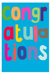 Multi-Color Letters Congratulations Card