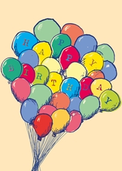 Birthday Balloons Greeting Card