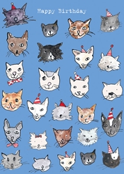 Birthday Party Cats Greeting Card