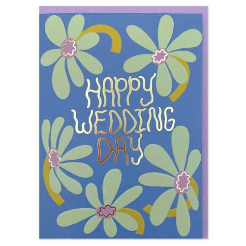 Happy Wedding Day Flower Card