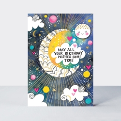 Birthday Moon Wish Greeting Card