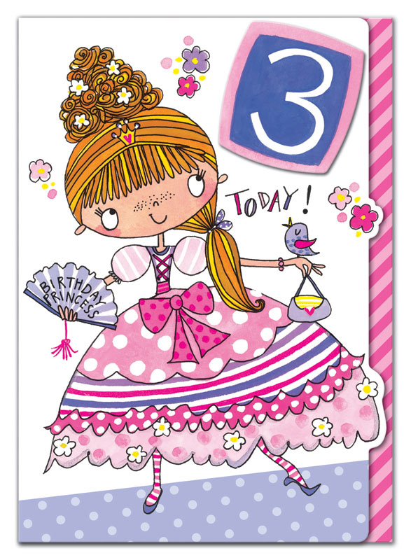 Rachel Ellen Designs Third Birthday Princess Birthday Card Eww005