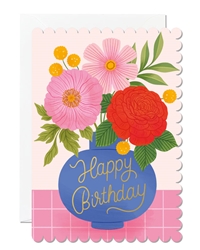 Birthday Vase Greeting Card