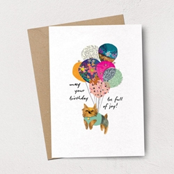 Pretty Balloons and Dog Birthday Card