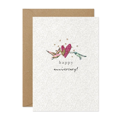 Heart and Birds Anniversary Card