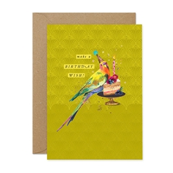 Birthday Parrots Greeting Card