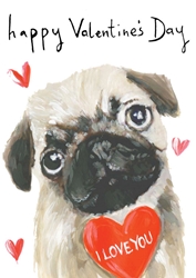 Frenchie Kisses Valentines Day Card