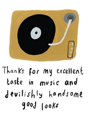 Record Player Fathers Day Card